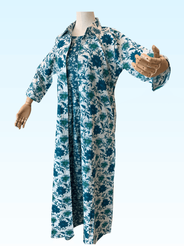 جلابية قطن مطرز قطعتين