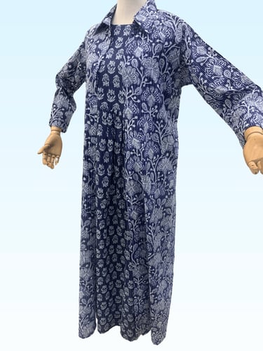 جلابية قطن مطرز قطعتين