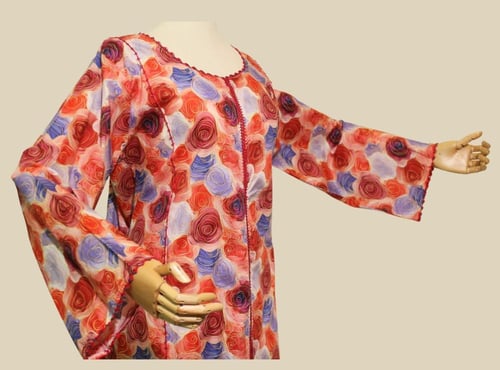 جلابية قطن تطريز يدوي قيطان