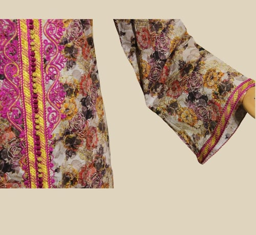 جلابية قطن تطريز يدوي قيطان