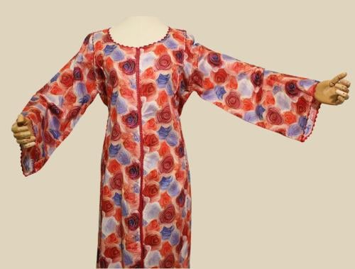 جلابية قطن تطريز يدوي قيطان