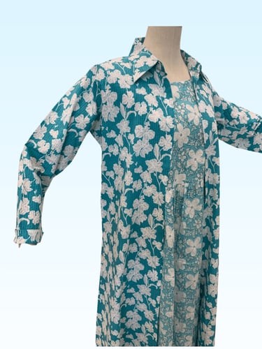 جلابية قطن مطرز قطعتين