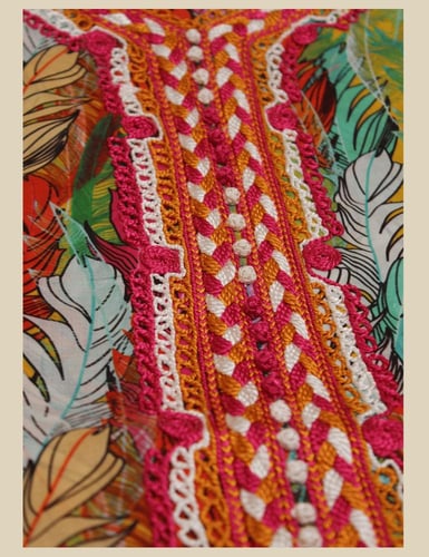 جلابية قطن تطريز قيطان