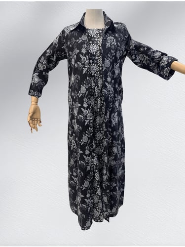 جلابية قطن مطرز قطعتين