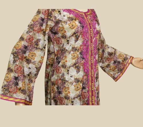 جلابية قطن تطريز يدوي قيطان