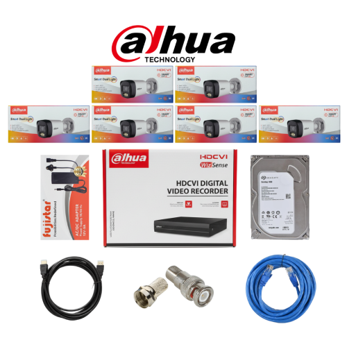 Dahua بكج كاميرات مراقبة تتكون المجموعة كما هو موض...