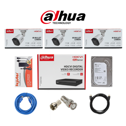 باقة كاميرات مراقبة Dahua 3 كاميرات HDCVI 2MP 1080...