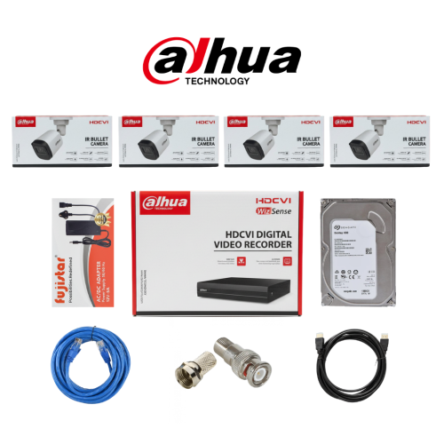 باقة كاميرات مراقبة Dahua 4 كاميرات HDCVI 2MP 1080...