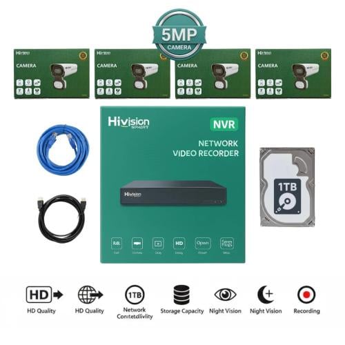 Hivision باقة 4 كاميرات مراقبة خارجية صوت اقتصادية...
