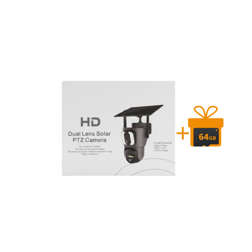 HD كاميرا مراقبة عدستين مزدوجة تعمل بالطاقة الشمسي...