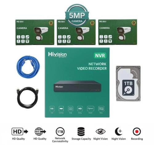 Hivision باقة 3 كاميرات مراقبة خارجية صوت اقتصادية...