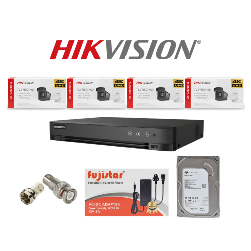 HIKVISION باقة كاميرات مراقبة تتكون من 4كاميرات بد...
