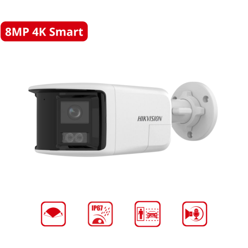 كاميرا مراقبة خارجية HIKVISION 8MP Bullet DS-2CD2T83G2P-LISU زاوية 180 درجة