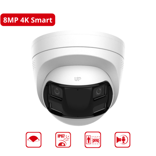 كاميرا مراقبة HIKVISION 8MP Turret DS-2CD1383G2P-LIUF زاوية 180 درجة ColorVu