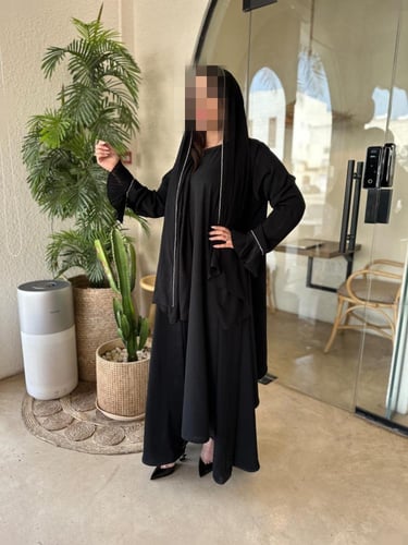 عباية كوري مع شيفون كسرات