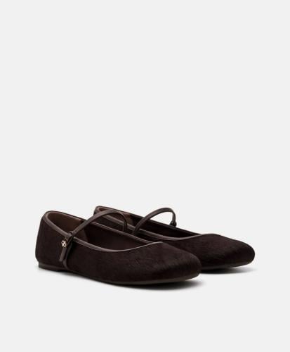 Mary Jane flat leather shoe from Claude dark brown - Pedro brand