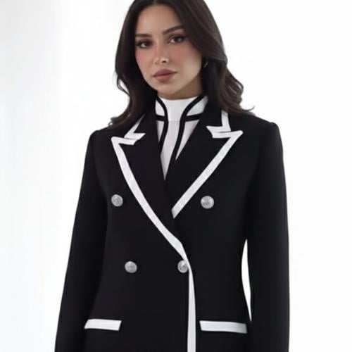 بليزر رسمي مع تحديده بلون الابيض