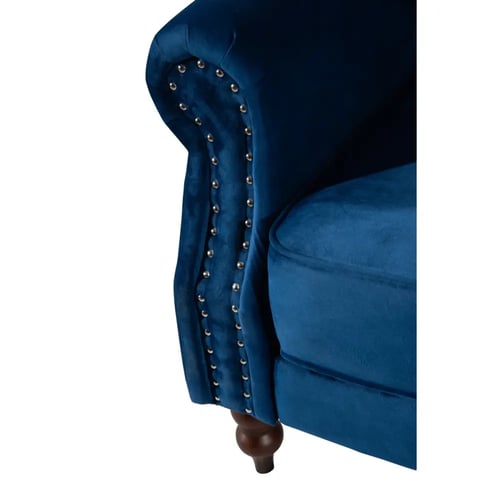 كنب مخمل وخشب سويدي - 223x87x81 سم