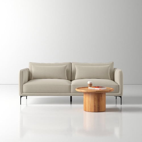 كنب كتان وخشب سويدي – 200×85×80 سم