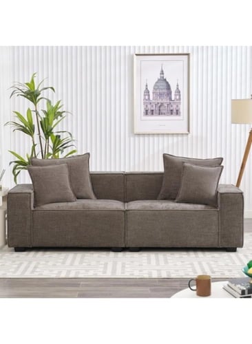 كنب كتان خشب سويدي - رويال فيلفيت هافن - 220x85x80...