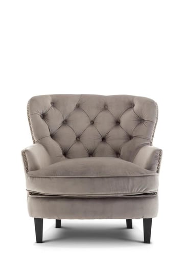 كرسي مخمل بذراعين - خشب سويدي - ظهر كابتونيه - 85x...