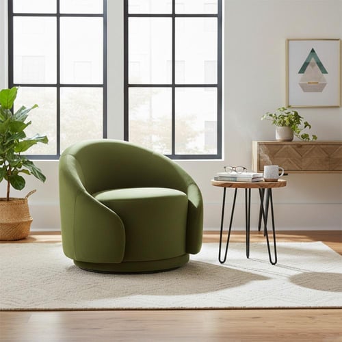 كرسي مخمل وخشب سويدي - تويلايت ريدج - 80×75×80 سم