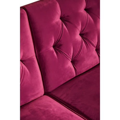 كنب مخمل وخشب سويدي - 223x87x81 سم