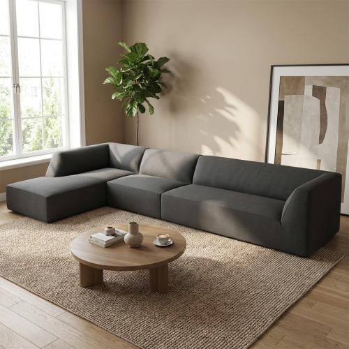 كنب حرف ال خشب سويدي – قماش مخمل - 280x200x70x80 س...