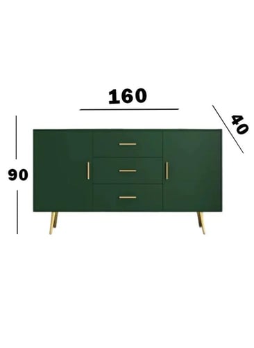 كونسول خشبي بتصميم أنيق – أخضر – 90×40×160 سم