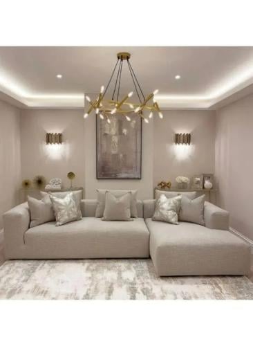 كنب حرف ال خشب سويدي – قماش كتان – بيج – 250×180×7...