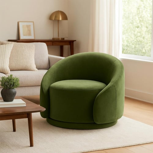 كرسي مخمل وخشب سويدي - تويلايت ريدج - 80×75×80 سم