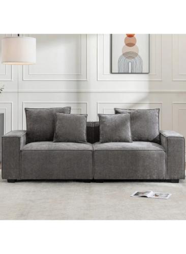 كنب كتان خشب سويدي - رويال فيلفيت هافن - 220x85x80...