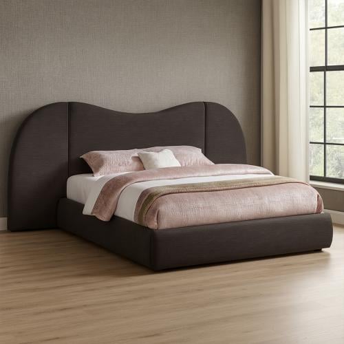 Swedish Wood Linen Hyrup Upholstered Panel Bed – B...