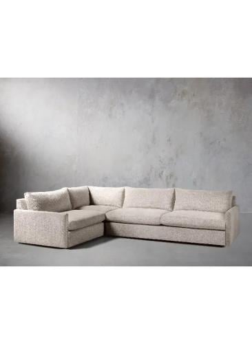 كنب حرف ال خشب سويدي - مخمل – بيج – 280×190×85 سم