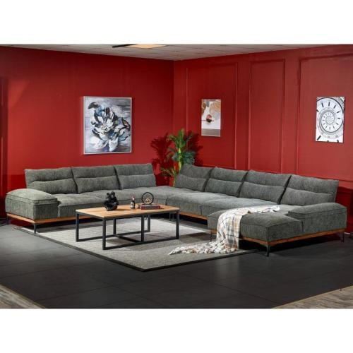 كنب حرف ال مخمل – أخضر – مقاس 300×350×140 سم