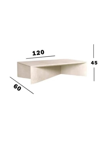 طاولة قهوة رخام ترفنتينو - 45×60×120 سم - لون بيج