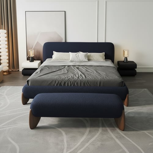 سرير بوكلية خشب سويدي مع مقعد - كيرفا