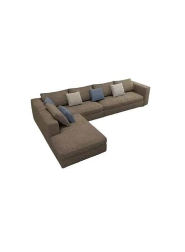 كنب حرف ال خشب سويدي -كتان - بني - 320×255×90 سم