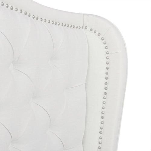 سرير مخمل - خشب سويدي – أبيض - كابوتونيه