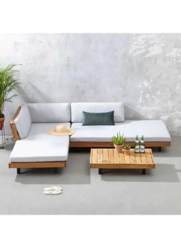 طقم جلسات خارجية خشب سويدي – قماش كتان – أبيض – 25...