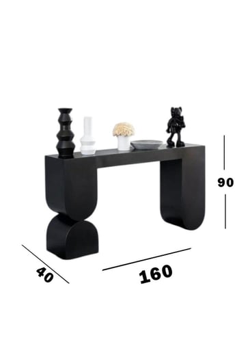 كونسول خشب بلوط لون أسود - 90×40×160 سم