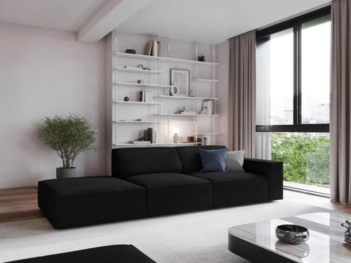 كنب مخمل ثلاث مقاعد خشب سويدي – 250×80×85 سم