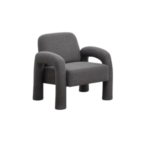 طقم كراسي بذراعين بوكلية وخشب سويدي – 82×77×83 سم