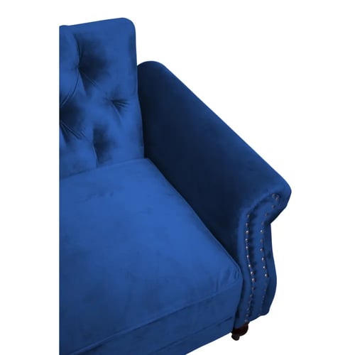 كنب مخمل وخشب سويدي - 223x87x81 سم