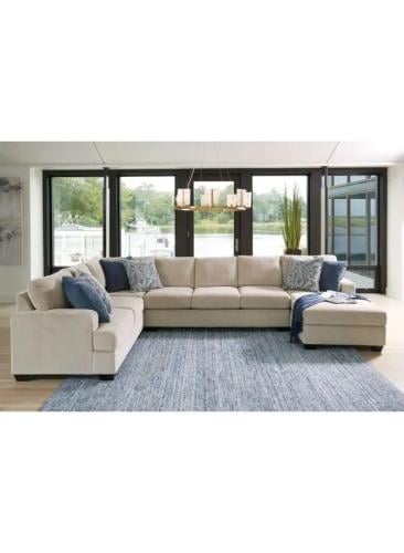 كنب زاوية حرف U خشب سويدي – قماش شانيل - بلسش بالو...