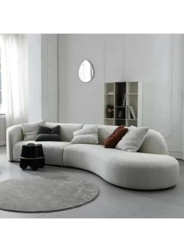 كنب بوكليه خشب سويدي – رمادي – 310×85×85 سم