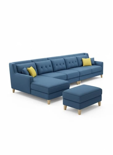 كنب حرف ال خشب سويدي -كتان - أزرق - 290×190×90×80...