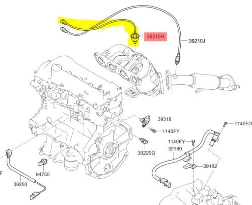 حساس شكمان امامي هونداي اكسنت 2022-2018 اصلي وكاله