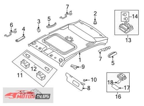 ديكور لمبة سقف أمامي كيا اوبتيما 2006-2008 اصلي وك...