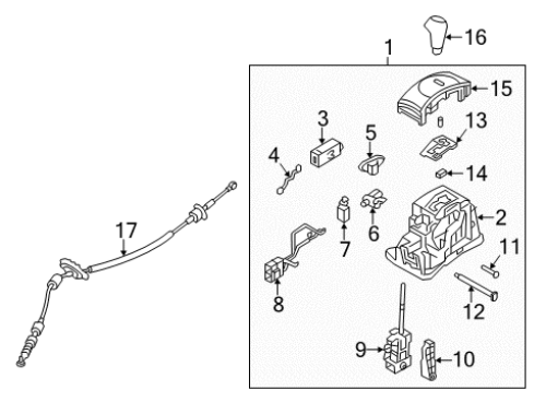 مسكة عصا قير هونداي اكسنت 2017-2011 اصلي وكاله